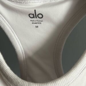 ALO Yoga White Racerback Tank Top